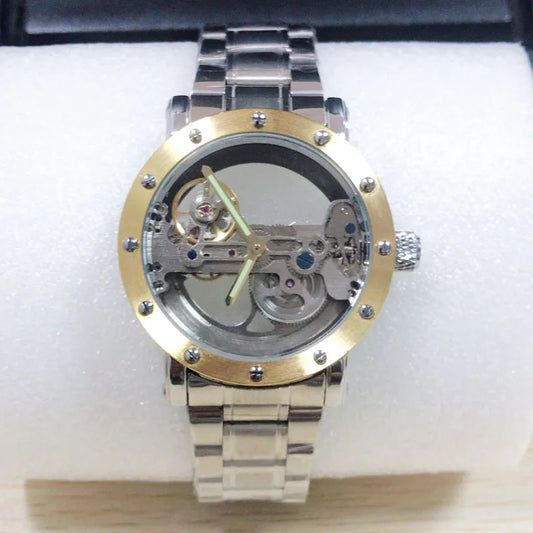 Mechanical Stainless Steel Transparent Automatic Watch