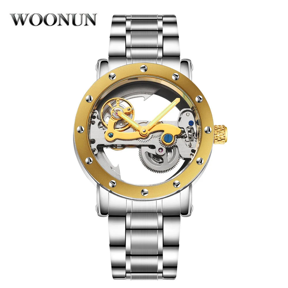 Mechanical Stainless Steel Transparent Automatic Watch